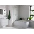 Vasca 800x1500mm Single Curved Bath Screen (6mm) - Chrome - 0