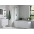 Vasca 760x1500mm P Shape Bath Screen (6mm) - Chrome - 0