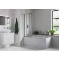 Vasca 815x1400mm Framed Four Fold Bath Screen (6mm) - Chrome - 0