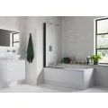 Vasca 800x1500mm Single Straight Bath Screen (6mm) - Black - 0