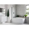 Vasca 800x1400mm Radius Bath Screen (6mm) - Chrome - 0