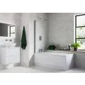 Vasca 800x1400mm Sail Bath Screen (6mm) - Chrome - 0