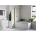 Vasca 800x1400mm Square Bath Screen (6mm) - Brushed Brass - 0