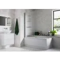 Vasca Fluted 800x1500mm Single Straight Bath Screen (5mm) - Chrome - 0