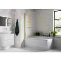 Vasca Fluted 800x1500mm Single Straight Bath Screen (5mm) - Brushed Brass - 0