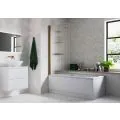 Vasca Fluted 800x1500mm Single Straight Bath Screen (5mm) - Brushed Bronze - 0