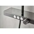 Vema Thermostatic Shower Column w/Fixed Head Riser Shelf & Foot Wash - White/Chrome DICM0460 - 1