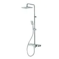 Vema Thermostatic Shower Column w/Fixed Head Riser Shelf & Foot Wash - White/Chrome DICM0460 - 0