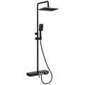 Vema Thermostatic Shower Column w/Fixed Head Riser Shelf & Foot Wash - Black DICM0462 - 0