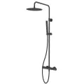 Vema Thermostatic Shower Column w/Fixed Head & Riser - Matt Black DICM0518 - 0