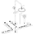 Vasca Round Thermostatic Bar Mixer w/Riser Kit - Chrome - 1