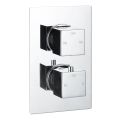 Vasca Cosmo Thermostatic Two Outlet Twin Shower Valve - Chrome - 0