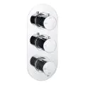 Vasca Urus Thermostatic Two Outlet Triple Shower Valve - Chrome - 0