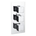 Vasca Cosmo Thermostatic Two Outlet Triple Shower Valve - Chrome - 0