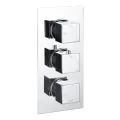 Vasca Cosmo Thermostatic Two Outlet Triple Shower Valve - Chrome - 0