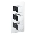 Vasca Cosmo Thermostatic Three Outlet Triple Shower Valve - Chrome - 0