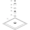 Vasca Cosmo 200mm Square Ultraslim Showerhead - St/Steel - 1