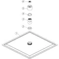 Vasca Cosmo 250mm Square Ultraslim Showerhead - Brushed Brass - 1