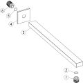 Vasca Cosmo 350mm Square Shower Arm - Matt Black - 1