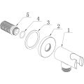 Vasca Handset Wall Bracket w/Wall Outlet - Round - 1