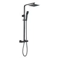 Vasca Cosmo Square Thermostatic Bar Mixer w/Riser Kit - Matt Black - 0