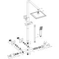 Vasca Square Thermostatic Bar Mixer w/Riser Kit - Matt Black - 1