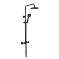 Vasca Urus Round Thermostatic Bar Mixer w/Riser Kit - Matt Black - 0