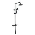 Vasca Urus Round Thermostatic Bar Mixer w/Riser Kit - Matt Black - 0