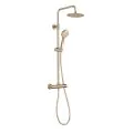 Vasca Urus Round Thermostatic Bar Mixer w/Riser Kit - Brushed Brass - 0
