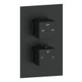 Vasca Cosmo Thermostatic Two Outlet Twin Shower Valve - Matt Black - 0