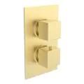 Vasca Cosmo Thermostatic Single Outlet Twin Shower Valve - Brushed Brass - 0