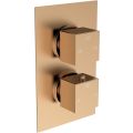 Vasca Cosmo Thermostatic Two Outlet Twin Shower Valve - Brushed Bronze - 0