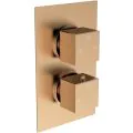 Vasca Cosmo Thermostatic Two Outlet Twin Shower Valve - Brushed Bronze - 0