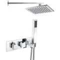 Vasca Rivoli Shower Pack One - Two Outlet Twin Shower Valve w/Handset & ABS Overhead - Chrome - 0