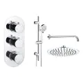 Vasca Urus Round Shower Valve & Kit Pack 3 - Chrome - 0