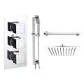 Vasca Cosmo Square Shower Valve & Kit Pack 3 - Chrome - 0