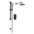 Vasca Round Concealed Valve Head & Arm Shower Pack - Black - 0