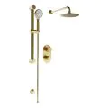 Vasca Round Concealed Valve Head & Arm Shower Pack - Brushed Brass - 0
