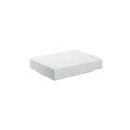 Vasca Scuro 600mm Wall Hung White Marble Basin Shelf & Black Bottle Trap  - 1