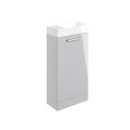 Vasca Forte 410mm Floor Standing 1 Door Basin Unit & 1TH Basin - Grey Gloss  - 0