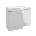Vasca Fino 1000mm F/S L-Shape Pack & Basin (RH) - Grey Gloss  - 0