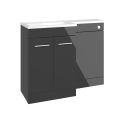 Vasca Fino 1000mm F/S L-Shape Pack & Basin (RH) - Anthracite Gloss  - 0