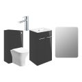 Vasca Forte 510mm F/S Furniture Pack - Anthracite Gloss w/Chrome Finishes - 0