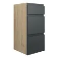Vasca Salto 300mm Standard 3 Drawer Unit - Matt Graphite Grey (Oak Cab) - 0