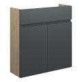 Vasca Salto 600mm Slim Basin Unit - Matt Graphite Grey (Oak Cab)  - 0