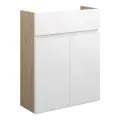 Vasca Salto 500mm Slim Basin Unit - White Gloss (Oak Cab)  - 0