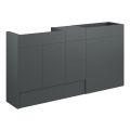Vasca Liscio 1536mm Standard Basin  WC & 3 Drawer Unit Pack - Matt Graphite Grey (Oak Cab)  - 0