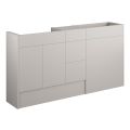 Vasca Liscio 1536mm Standard Basin  WC & 3 Drawer Unit Pack - Matt Dove Grey (Oak Cab)  - 0