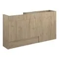 Vasca Liscio 1536mm Standard Basin WC & 3 Drawer Unit Pack - Havana Oak (Oak Cab) - 0