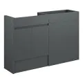 Vasca Salto 1236mm Standard Basin & WC Unit Pack - Matt Graphite Grey (Oak Cab) - 0